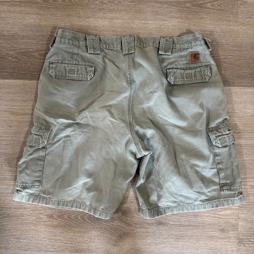 Vtg Carhartt Cargo Shorts Mens 40 Green Canvas Rugged‎ Workwear Relaxed Fit